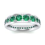 Round Brilliant Tapered Emerald Eternity Ring (1.98 CTW) Top Dynamic View