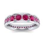 Round Brilliant Tapered Ruby Eternity Ring (1.98 CTW) Top Dynamic View