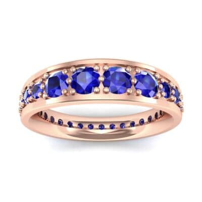 Round Brilliant Tapered Blue Sapphire Eternity Ring (1.98 CTW) Top Dynamic View