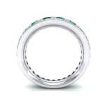 Round Brilliant Tapered Emerald Eternity Ring (1.98 CTW) Side View