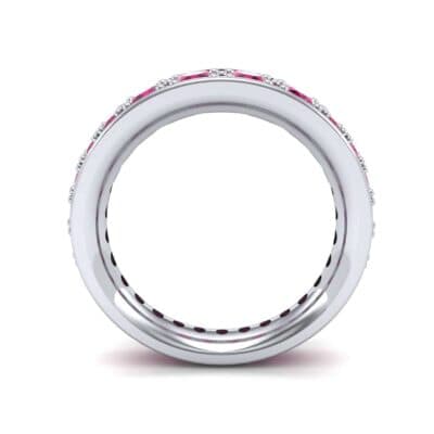 Round Brilliant Tapered Ruby Eternity Ring (1.98 CTW) Side View