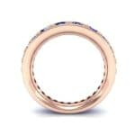 Round Brilliant Tapered Blue Sapphire Eternity Ring (1.98 CTW) Side View