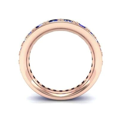 Round Brilliant Tapered Blue Sapphire Eternity Ring (1.98 CTW) Side View