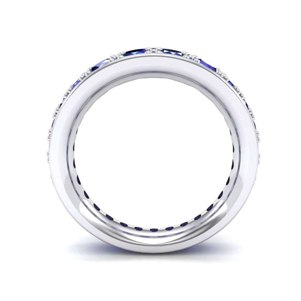 Round Brilliant Tapered Blue Sapphire Eternity Ring (1.98 CTW) 4737 Render 1 01 Camera3 Stone 3 Blue Sapphire 0 Floor 0 Metal 4 White Gold 0 Emitter Aqua Light 0