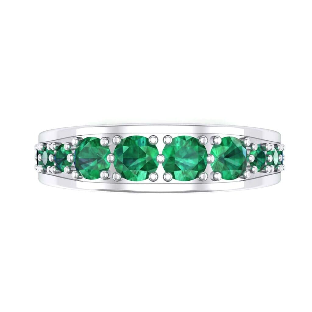 Round Brilliant Tapered Emerald Eternity Ring (1.98 CTW) 4737 Render 1 01 Camera4 Stone 1 Emerald 0 Floor 0 Metal 4 White Gold 0 Emitter Aqua Light 0