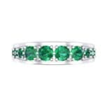 Round Brilliant Tapered Emerald Eternity Ring (1.98 CTW) Top Flat View