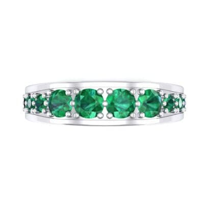Round Brilliant Tapered Emerald Eternity Ring (1.98 CTW) Top Flat View