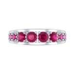 Round Brilliant Tapered Ruby Eternity Ring (1.98 CTW) Top Flat View