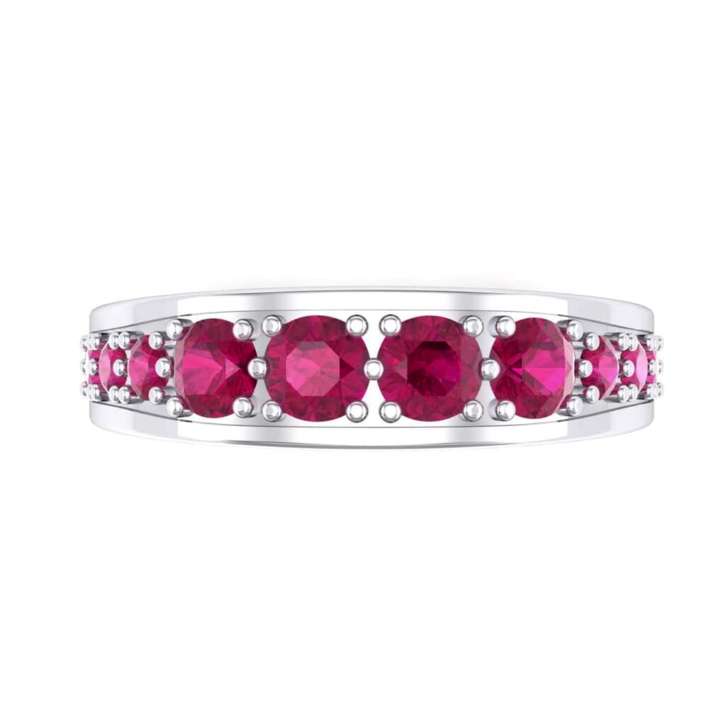 Round Brilliant Tapered Ruby Eternity Ring (1.98 CTW) 4737 Render 1 01 Camera4 Stone 2 Ruby 0 Floor 0 Metal 4 White Gold 0 Emitter Aqua Light 0