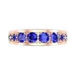Round Brilliant Tapered Blue Sapphire Eternity Ring (1.98 CTW) Top Flat View