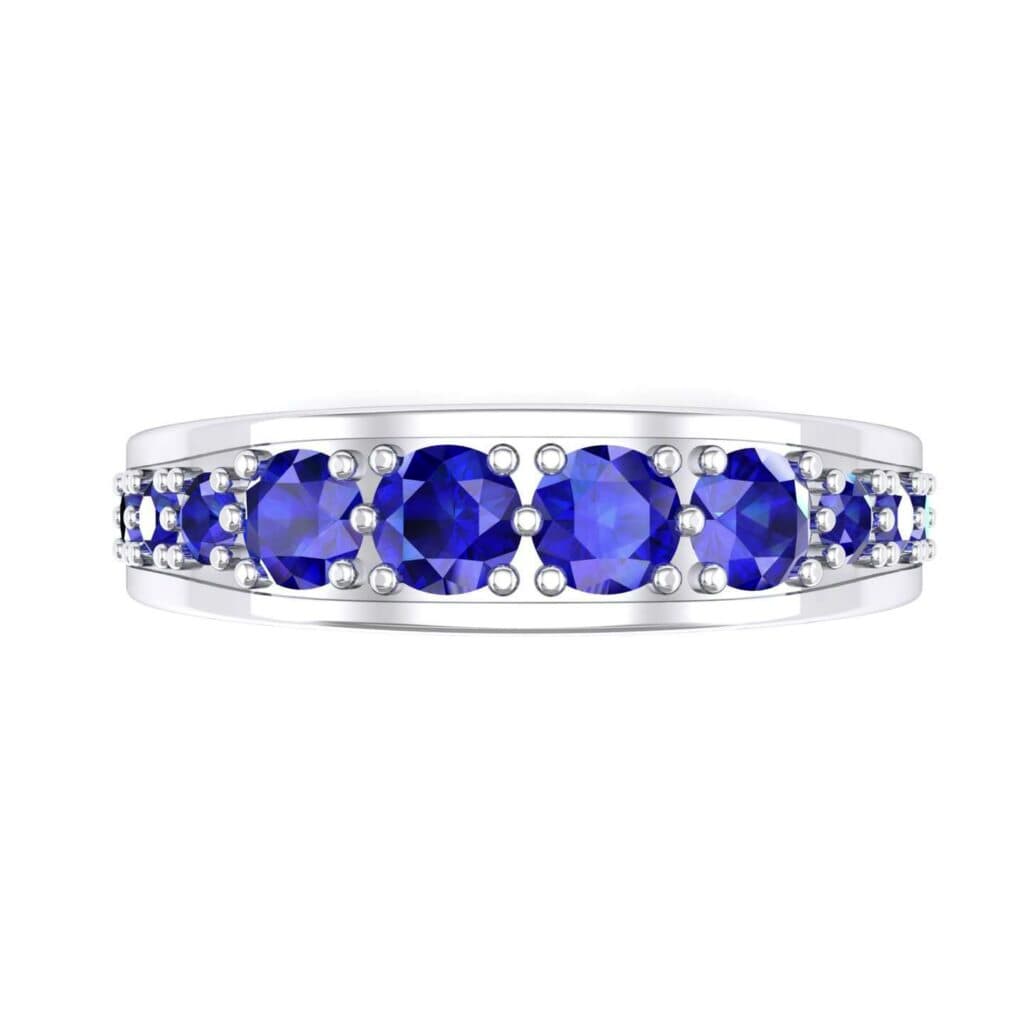 Round Brilliant Tapered Blue Sapphire Eternity Ring (1.98 CTW) 4737 Render 1 01 Camera4 Stone 3 Blue Sapphire 0 Floor 0 Metal 4 White Gold 0 Emitter Aqua Light 0