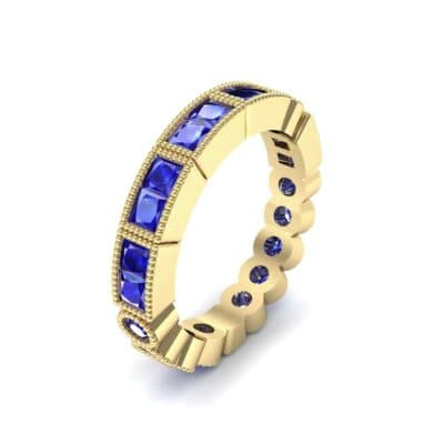 Lady Milgrain Bezel-Set Blue Sapphire Ring (1.5 CTW) Perspective View