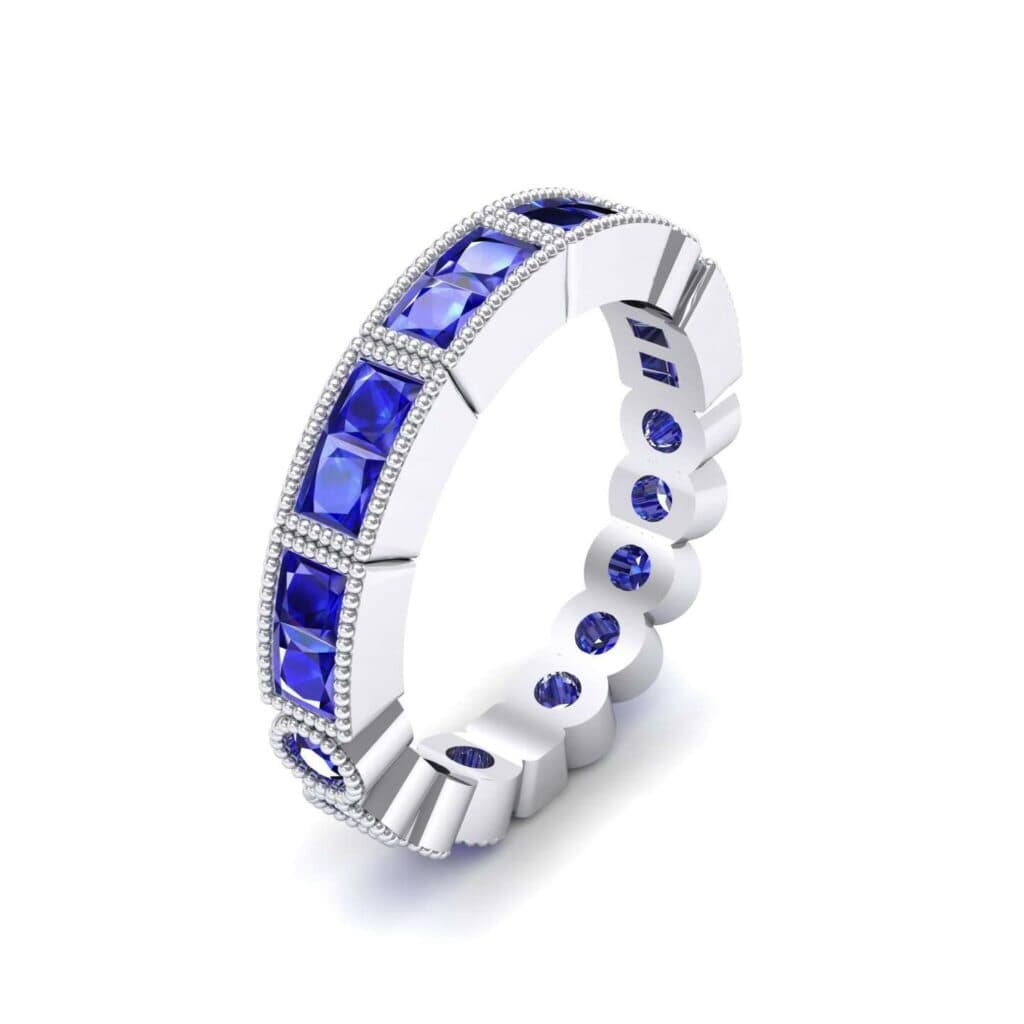 Lady Milgrain Bezel-Set Blue Sapphire Ring (1.5 CTW) 4750 Render 1 01 Camera1 Stone 3 Blue Sapphire 0 Floor 0 Metal 4 White Gold 0 Emitter Aqua Light 0