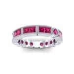 Lady Milgrain Bezel-Set Ruby Ring (1.5 CTW) Top Dynamic View