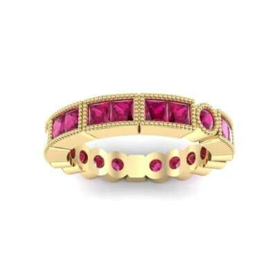 Lady Milgrain Bezel-Set Ruby Ring (1.5 CTW) Top Dynamic View