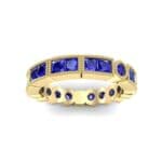 Lady Milgrain Bezel-Set Blue Sapphire Ring (1.5 CTW) Top Dynamic View