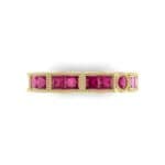Lady Milgrain Bezel-Set Ruby Ring (1.5 CTW) Top Flat View