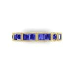 Lady Milgrain Bezel-Set Blue Sapphire Ring (1.5 CTW) Top Flat View