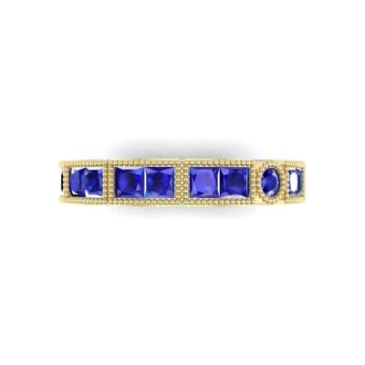 Lady Milgrain Bezel-Set Blue Sapphire Ring (1.5 CTW) Top Flat View