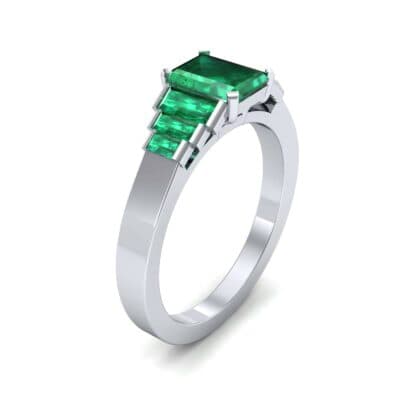 Stepped Baguette Emerald Engagement Ring (1.18 CTW) Perspective View