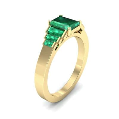 Stepped Baguette Emerald Engagement Ring (1.18 CTW) Perspective View