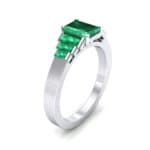 Stepped Baguette Emerald Engagement Ring (1.18 CTW) Perspective View