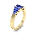 Stepped Baguette Blue Sapphire Engagement Ring (1.18 CTW) Perspective View