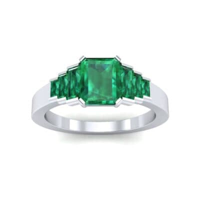 Stepped Baguette Emerald Engagement Ring (1.18 CTW) Top Dynamic View