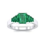 Stepped Baguette Emerald Engagement Ring (1.18 CTW) Top Dynamic View