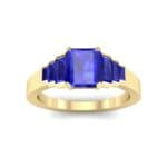 Stepped Baguette Blue Sapphire Engagement Ring (1.18 CTW) Top Dynamic View