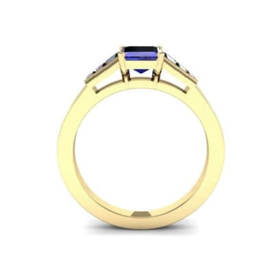 Stepped Baguette Blue Sapphire Engagement Ring (1.18 CTW) Side View
