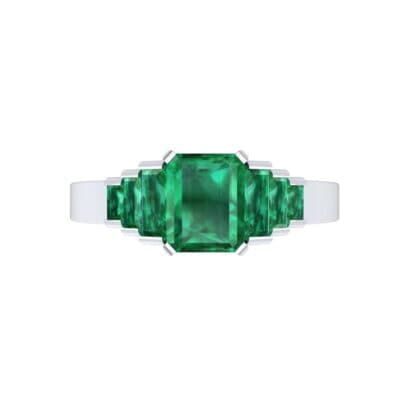 Stepped Baguette Emerald Engagement Ring (1.18 CTW) Top Flat View