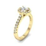 Oval Halo Diamond Engagement Ring (0.76 CTW) Perspective View