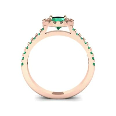 Oval Halo Emerald Engagement Ring (0.91 CTW) Side View