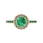 Oval Halo Emerald Engagement Ring (0.91 CTW) Top Flat View