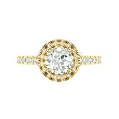 Oval Halo Diamond Engagement Ring (0.76 CTW) Top Flat View