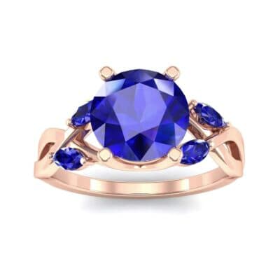 Twisting Vine Blue Sapphire Engagement Ring (2.08 CTW) Top Dynamic View