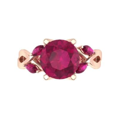 Twisting Vine Ruby Engagement Ring (2.08 CTW) Top Flat View