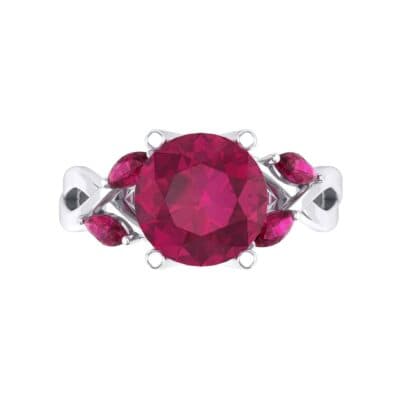 Twisting Vine Ruby Engagement Ring (2.08 CTW) Top Flat View