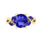 Twisting Vine Blue Sapphire Engagement Ring (2.08 CTW) Top Flat View