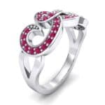 Pave Swirl Ruby Ring (0.38 CTW) Perspective View