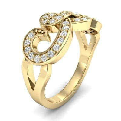 Pave Swirl Diamond Ring (0.29 CTW) Perspective View