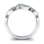 Pave Swirl Emerald Ring (0.38 CTW) Side View