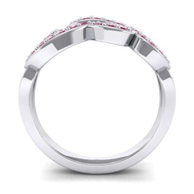 Pave Swirl Ruby Ring (0.38 CTW) Side View