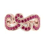 Pave Swirl Ruby Ring (0.38 CTW) Top Flat View