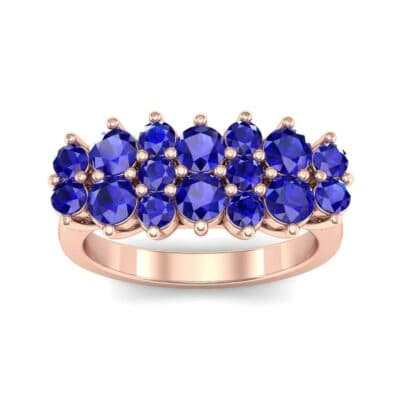 Embrace Blue Sapphire Cluster Engagement Ring (1.55 CTW) Top Dynamic View