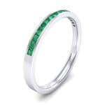Extra-Thin Channel-Set Emerald Ring (0.17 CTW) Perspective View
