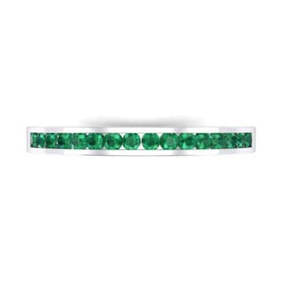 Extra-Thin Channel-Set Emerald Ring (0.17 CTW) Top Flat View