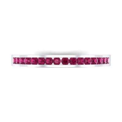 Extra-Thin Channel-Set Ruby Ring (0.17 CTW) Top Flat View
