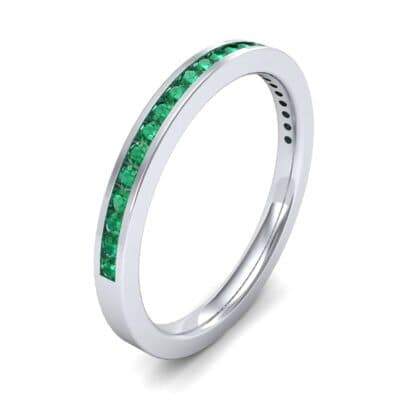 Extra-Thin Channel-Set Emerald Ring (0.26 CTW) Perspective View